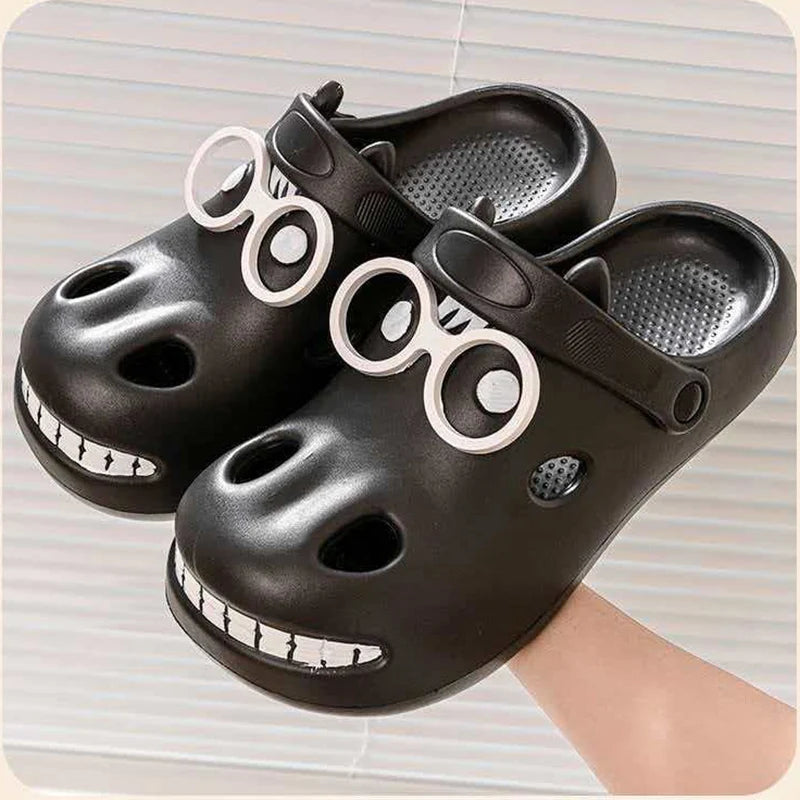 Funny Cartoon Platform Clogs - Soft EVA Slip-On Beach Sandals for Women & Couples