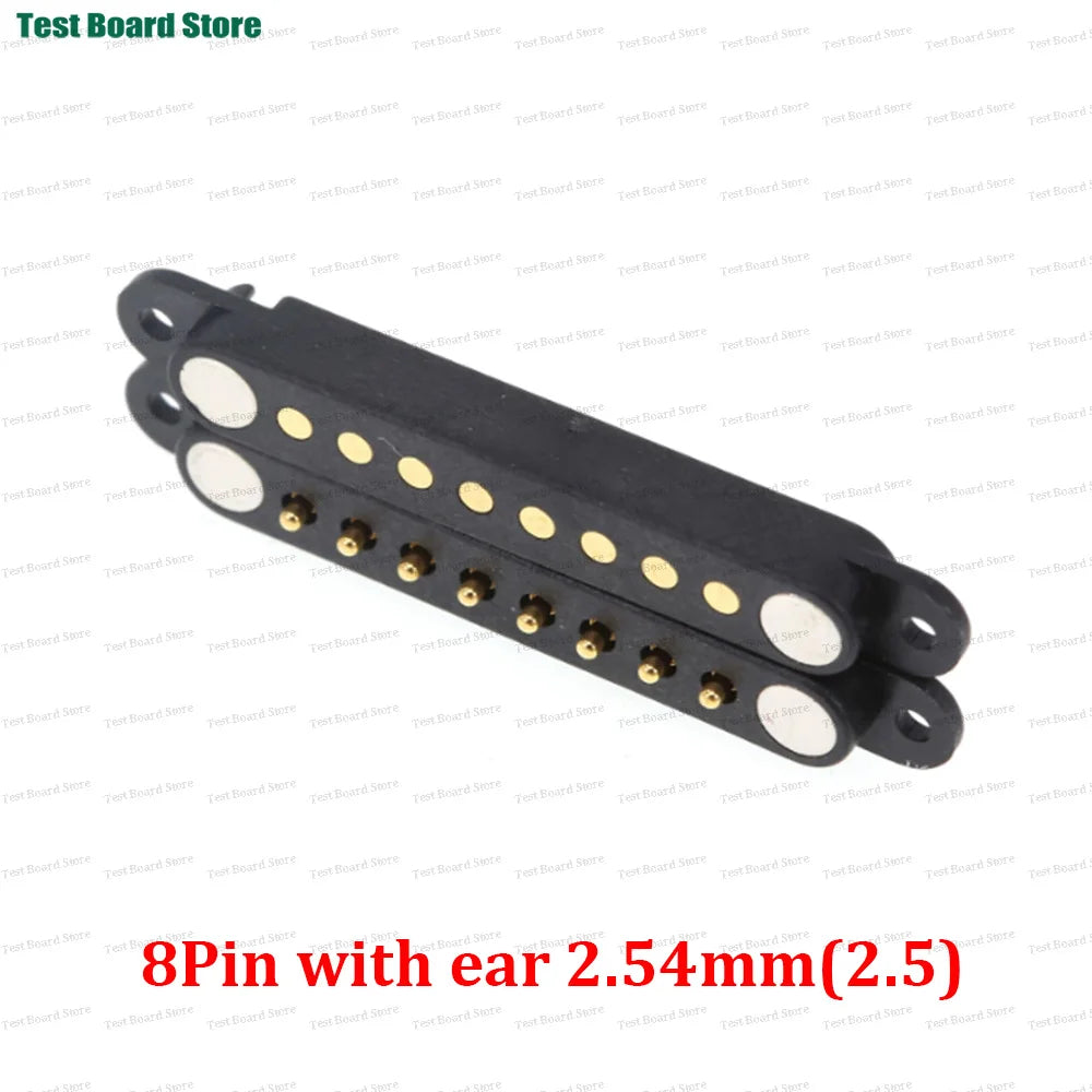 2A DC Magnetic Pogo Pin Connector - 2–8 Pin Spring-Loaded Male/Female Power Socket, 2.5/2.54/2.8mm Pitch, 1–5 Sets