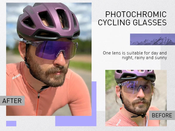 SCVCN Photochromic Sunglasses for Cycling & Outdoor Sports - Men & Women's MTB Climbing Eyewear, Driving Bicycle Goggles
