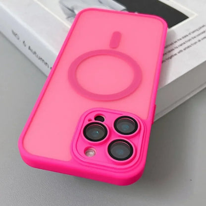 Magnetic Matte Translucent Armor Case - Shockproof Magsafe Compatible Cover for iPhone 17 16 15 14 13 12 11 Pro Max Plus