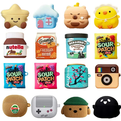 3D Silicone AirPods Case – Cute Cartoon Headphone Charging Cover for AirPods 1/2/3/4 & AirPods Pro 2 (2024)