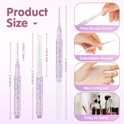 MAYOOC Mini Eyebrow Brush – Disposable Brow Lifting & Perm Brushes, Bendable Micro Eyelash Applicators Tools