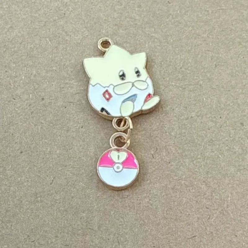 10-Piece Cartoon Anime Jewelry Charms - Gold-Plated Alloy Enamel Pendants for DIY Necklaces, Bracelets, and Earrings