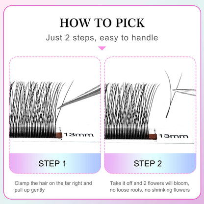 CoMango Faux Mink Eyelashes Extensions – 1D/2D/Y, C/D Curl Natural Russian Volume Soft PBT Lashes
