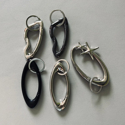 Zinc Alloy Mountaineering Carabiner Keychain – Multifunctional Belt Buckle Blackout