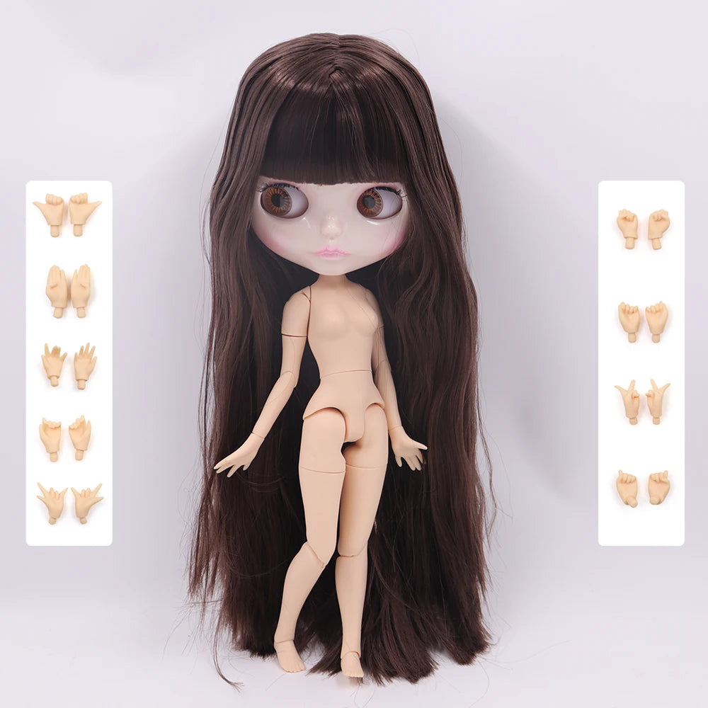 ICY DBS Blythe Doll 1/6 Joint Body 30cm BJD – Shiny Face with Extra Hands, DIY Fashion Doll Gift