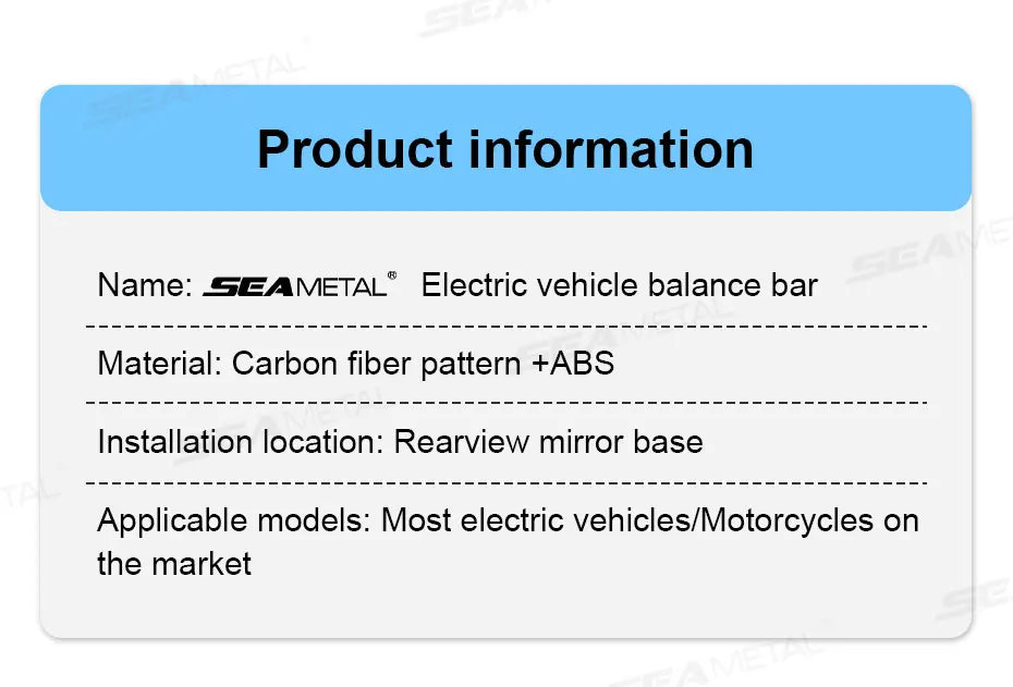 SEAMETAL Motorcycle Handlebar Extension & Phone Holder – Carbon Fiber Balance Bar for Electric Vehicles