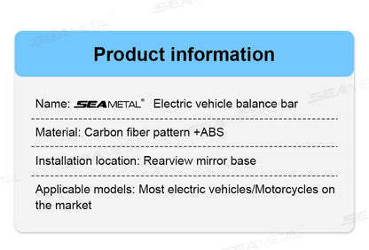 SEAMETAL Motorcycle Handlebar Extension & Phone Holder – Carbon Fiber Balance Bar for Electric Vehicles