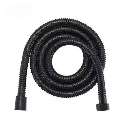 Flexible Shower Hose 1.5/2M — Black/Silver Stainless Steel Bathroom Extension Pipe and Accessories