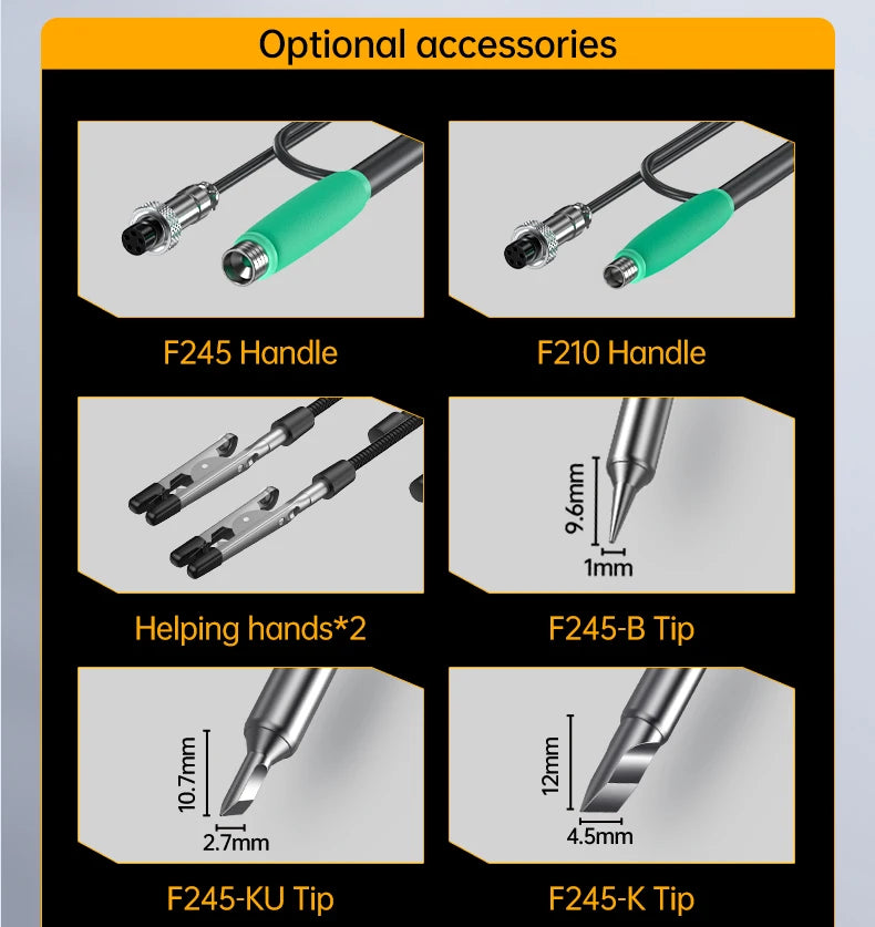 FNIRSI DWS-200 200W Power Soldering Iron Station | C210 C245 Handle for Electronic Welding & Rework