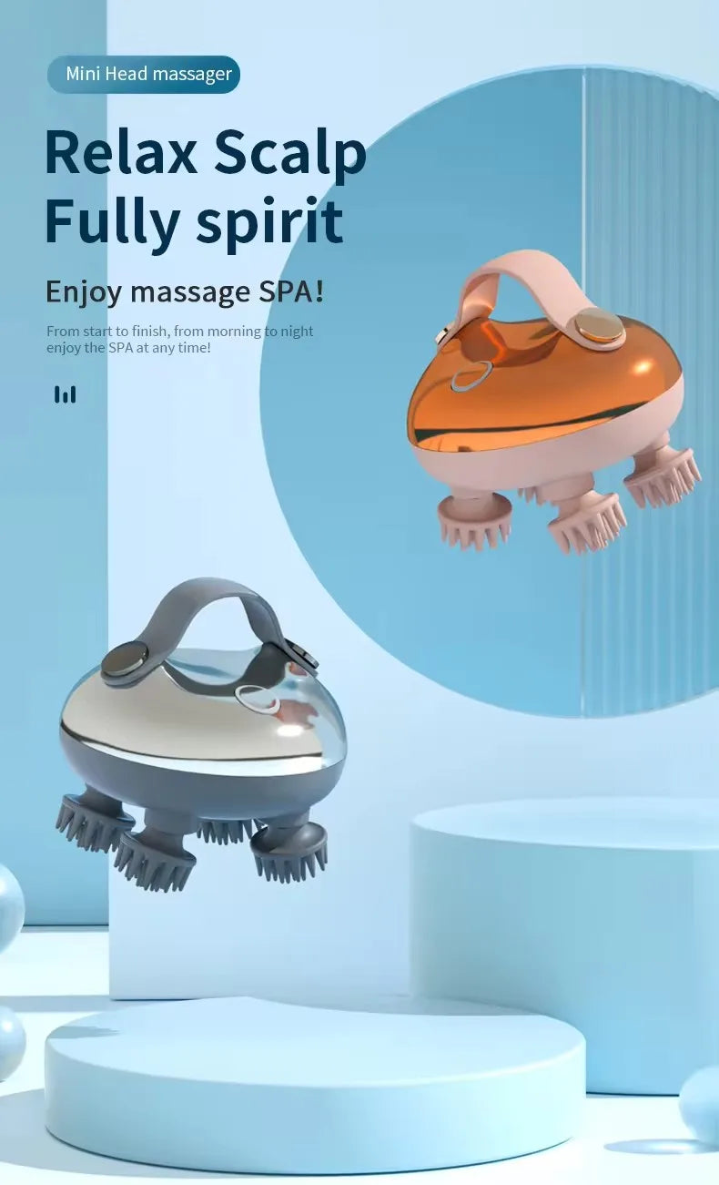 Electric Scalp Massager for Hair Growth – Portable Rechargeable Head Massage & Stress Relief, Waterproof Handheld Scratcher