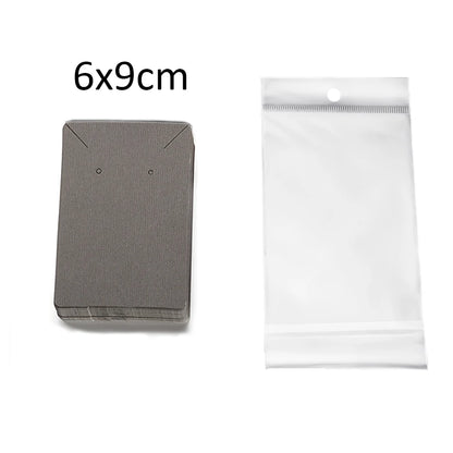 50 Sets Earring & Necklace Display Cards with Self-Seal Kraft Paper Bags – DIY Jewelry Packaging