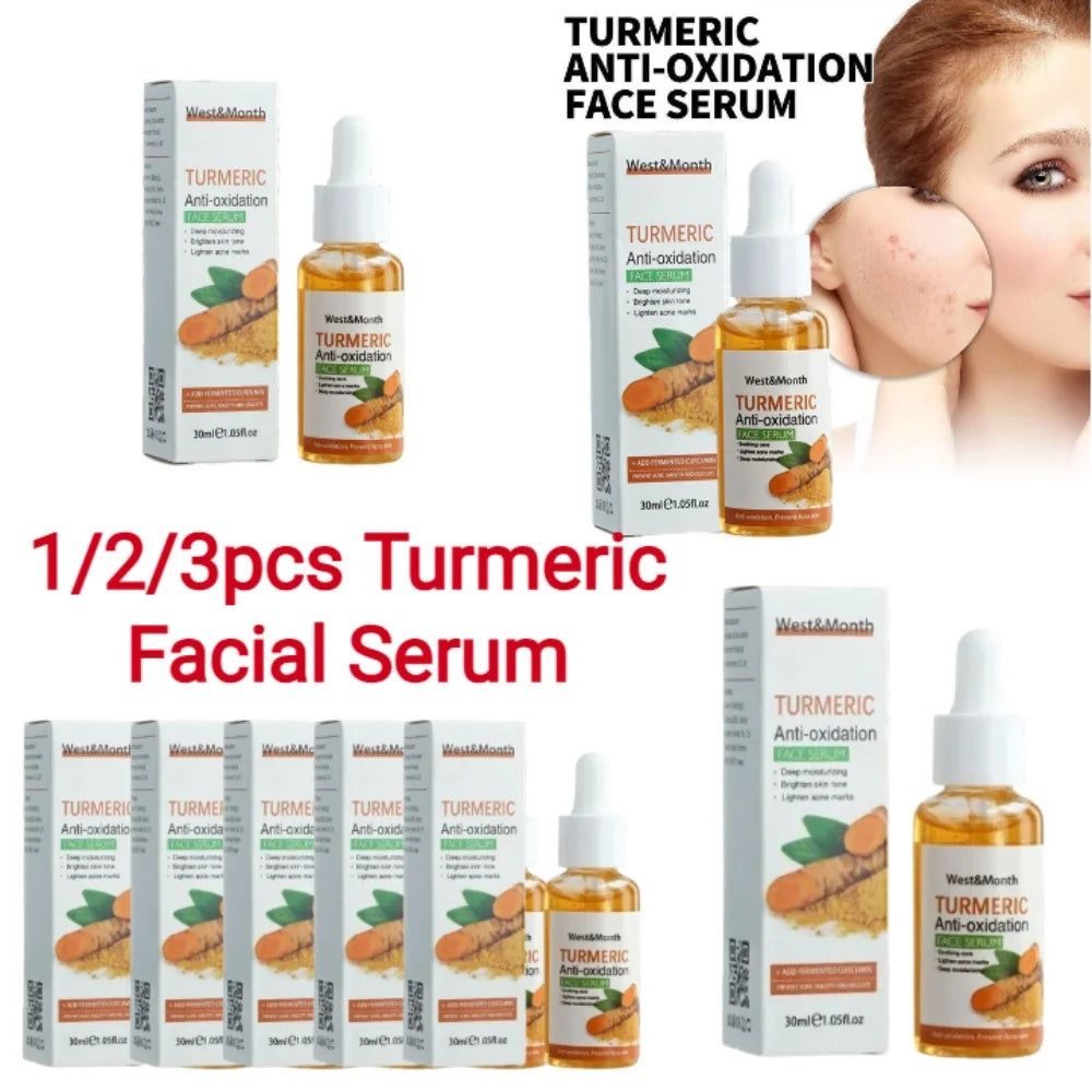 Turmeric Brightening Facial Serum – Antioxidant Skin Care & Dark Spot Corrector (1/2/3-Piece Set)