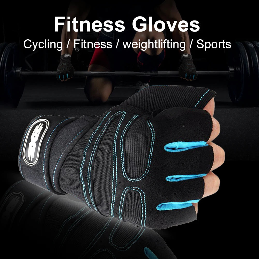 Heavyweight Gym Training Gloves — Men & Women Half-Finger Non-Slip Weightlifting Gloves with Wrist Support