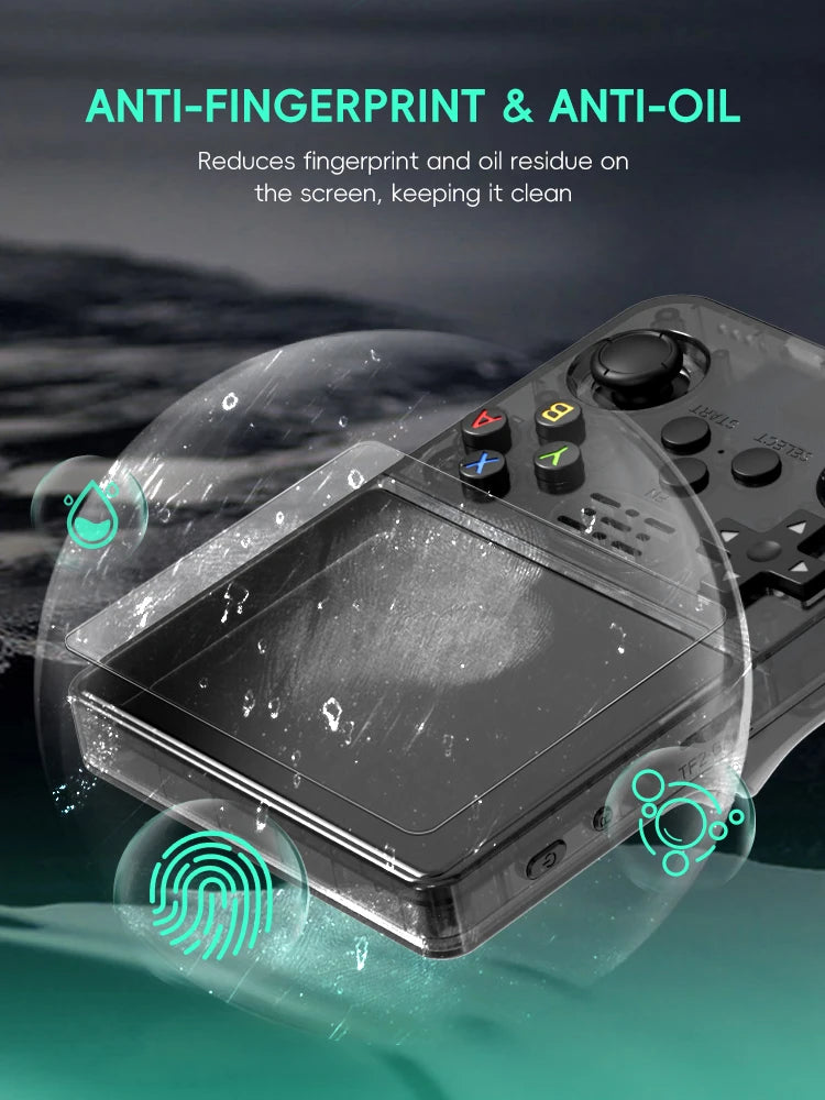 DATA FROG R36S Tempered Glass Screen Protector - Original Cover Film for 3.5-Inch RGB20S and R35S Game Player