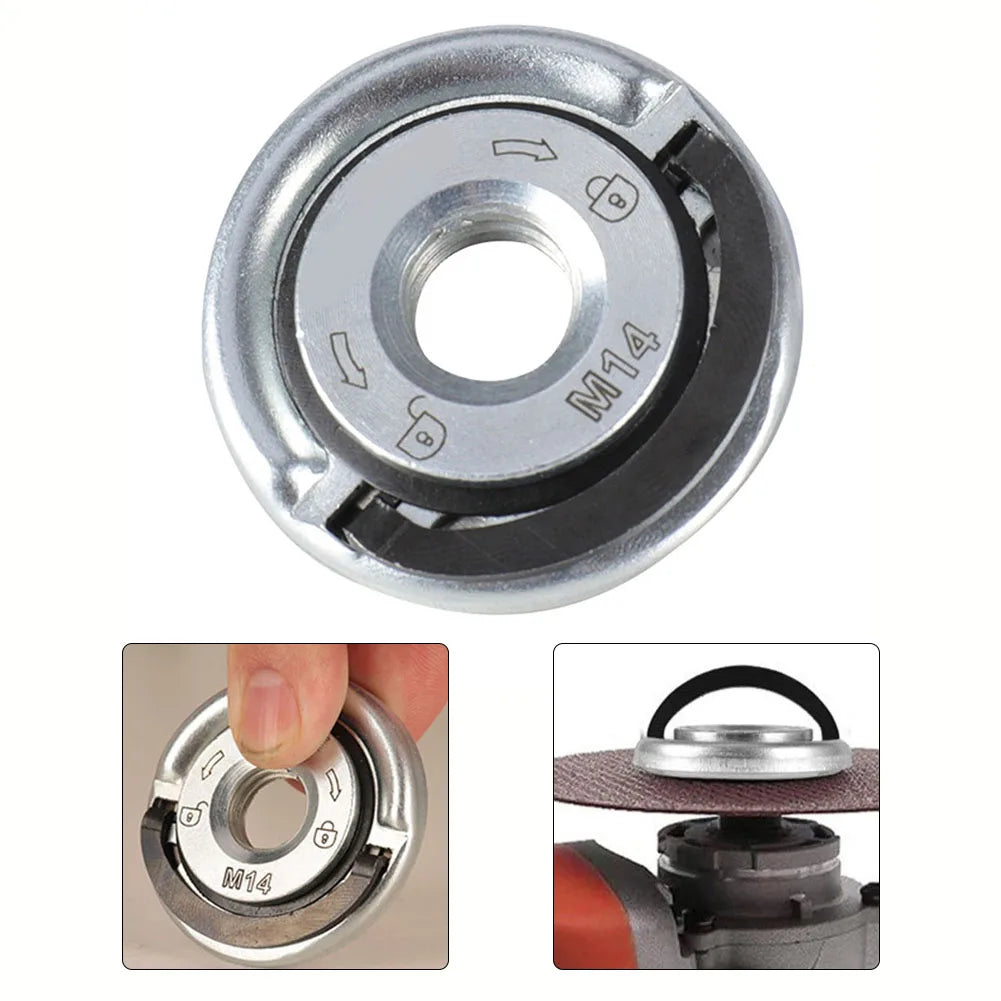 M14 Angle Grinder Quick Release Self-Locking Flange Nut - Pressing Plate Power Chuck for Efficient Grinding