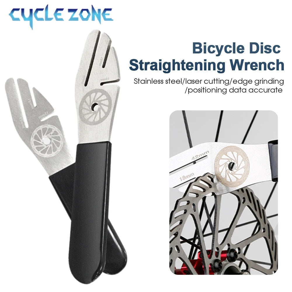 Bicycle Disc Brake Repair Wrench – Stainless Steel Disc Flattening & Adjustment Tool for Road & Mountain Bikes