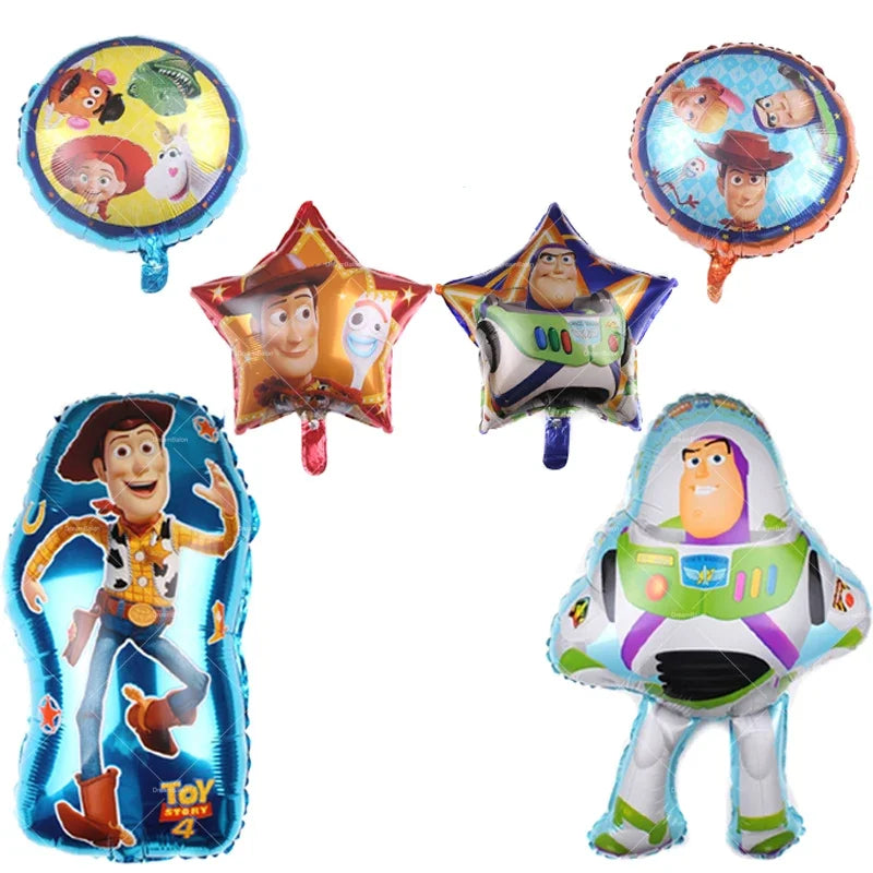Disney Toy Story Buzz Lightyear Birthday Party Decoration Set – Foil & Latex Balloons, Happy Birthday Banner & Cake Topper for Kids Boys Hero Theme Party