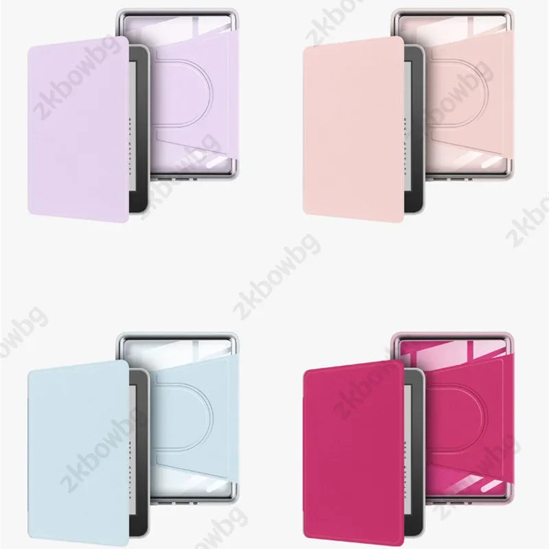 Transparent Acrylic Back Case for Kobo Clara & Clara Colour 6" – Magnetic Rotating eReader Cover