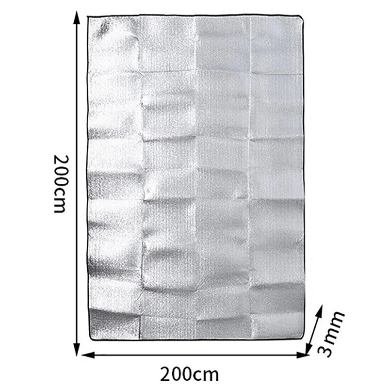 Waterproof Camping Ground Mat - Double-Sided Aluminium Foil - Outdoor Hiking, Beach, Picnic Blanket