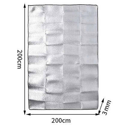 Waterproof Camping Ground Mat - Double-Sided Aluminium Foil - Outdoor Hiking, Beach, Picnic Blanket