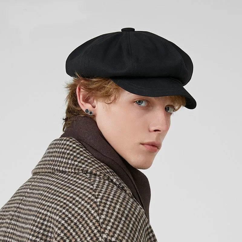 Fashion Beret Hat for Men and Women - Spring Summer Versatile Classic Casquette, Retro Octagonal Painter Sun-Cap for Teens