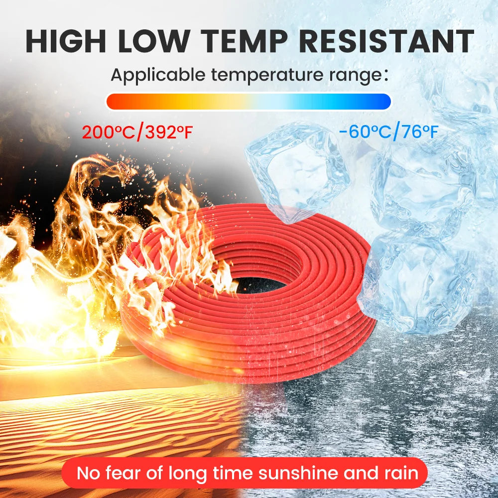 CONEPY Super Soft Silicone Electrical Wire – Heat-Resistant Red & Black 12-30 AWG for Car Battery