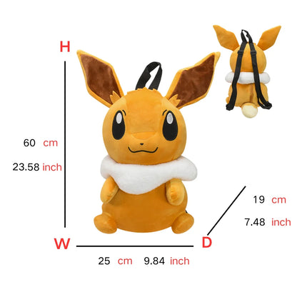 Pokémon Plush Backpack — Gengar, Mimikyu, Eevee, Snorlax, Charmander, Charizard, Mew, Rowlet Stuffed Toy Shoulder Bag for Kids & Gifts