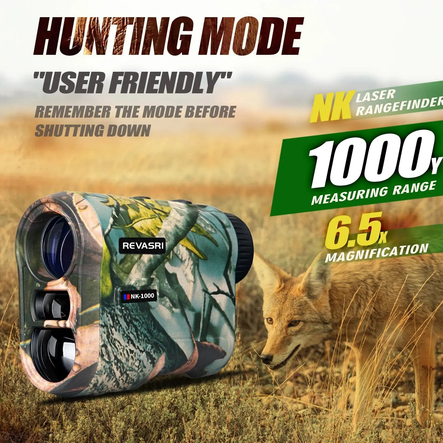 REVASRI Hunting Laser Rangefinder – 1000 Yards, Rechargeable Battery, Target Acquisition Tech