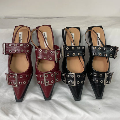 Women’s Pointed Toe Slingback Sandals – 2025 Spring Fashion Flats, Large Sizes