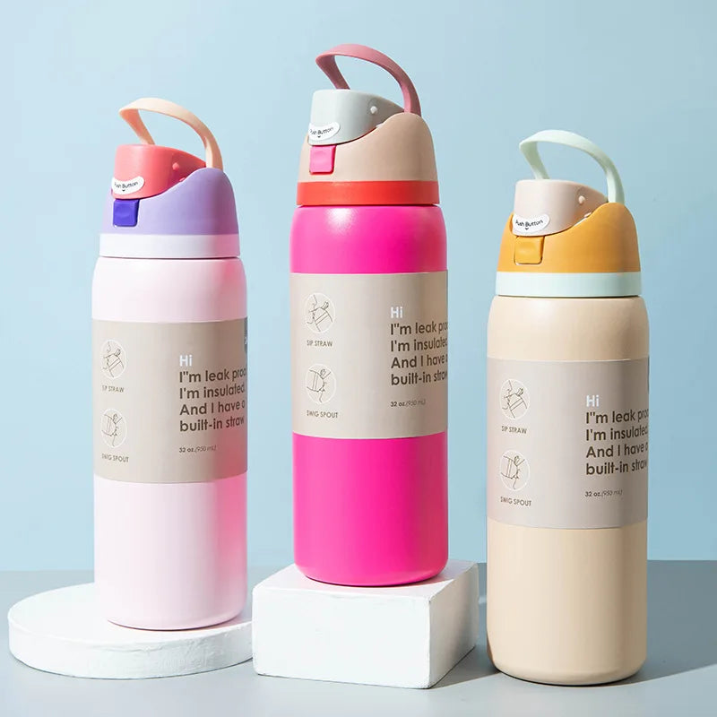 Stainless Steel Fruit Car Cup - Large-Capacity Insulated Portable Sports Water Bottle