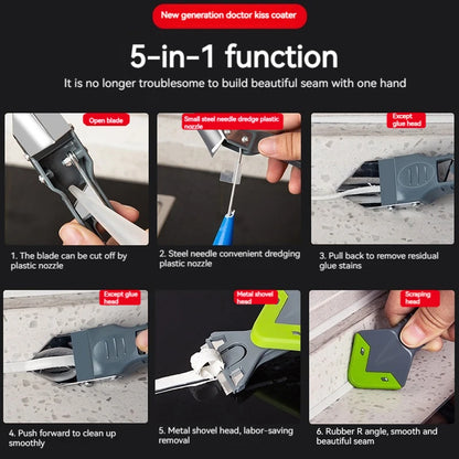 3/5-in-1 Silicone Scraper & Caulking Tool Set – Grout, Sealant, Floor Mould Removal Hand Tools