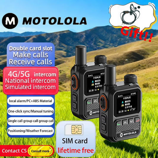 MOTOLOLA POC Network Walkie Talkie – 5G GPS Dual SIM Nationwide Intercom Handheld Long Range Two-Way Ham Radio Device