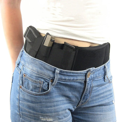 Tactical Hidden Belly Gun Holster – Portable Concealed Carry Waistband Belt for Outdoor Hunting, Shooting & Defense