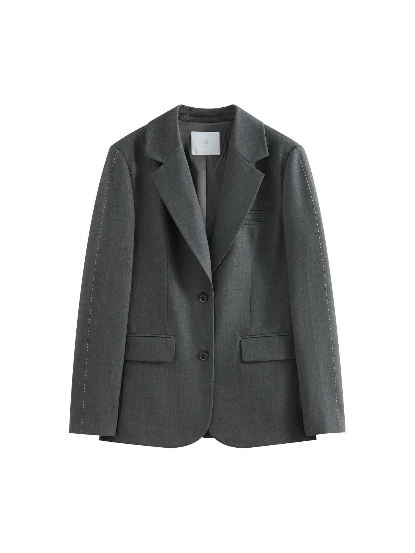 FSLE Pink Grey Women’s Casual Blazer Jacket – 2025 Spring Elegant Streetwear Chic Outfit