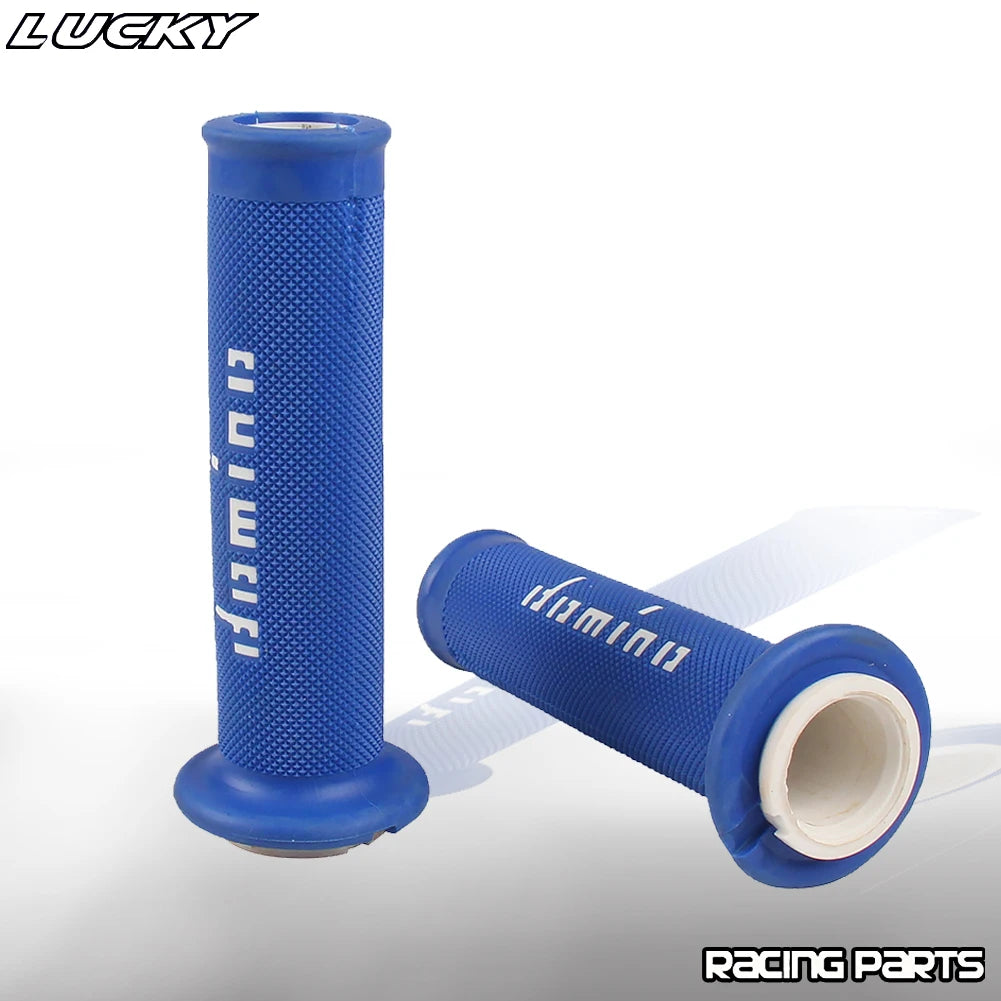 7/8" (22/24mm) Gel Rubber Domino Motorcycle Handlebar Grips — Universal for KTM Yamaha Pit Bike Motocross (9 Colors)