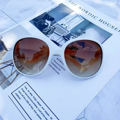 Large Round Frame Fashion Sunglasses - Women’s UV400 Outdoor Driving Eyewear Stylish Circular Sun Glasses