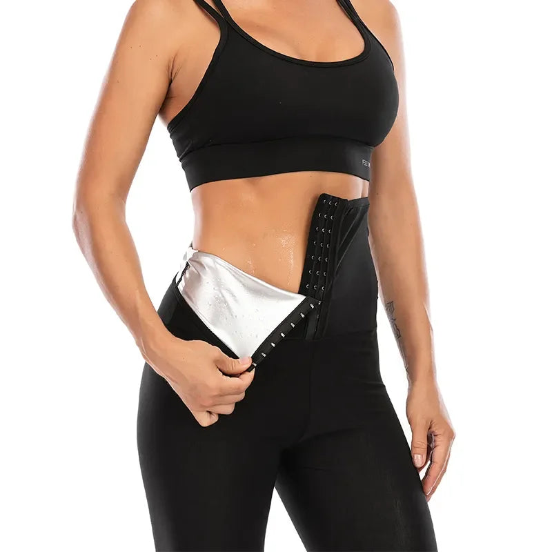 Sauna Shaper Pants - Full Body Shaper with Hot Sweat Effect Coating - Slimming Workout Gym Leggings for Fitness Sports