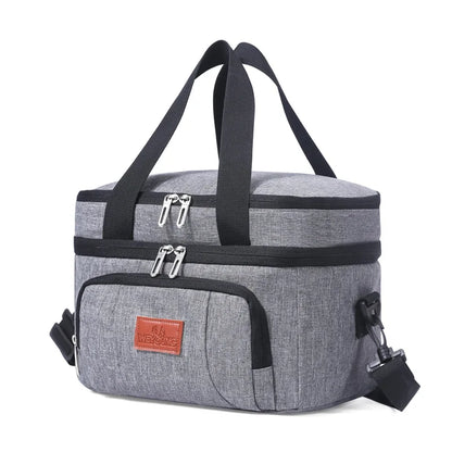 Multifunctional Double Layer Cooler Lunch Bag – Large Capacity Tote with Shoulder Strap for Travel, Picnic & Daily Use
