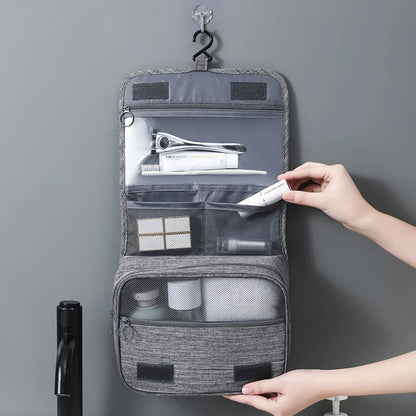 Oxford Fabric Business Portable Storage Bag - Waterproof Hanging Toiletries Organizer for Men and Women - Travel Cosmetic Wash Pouch