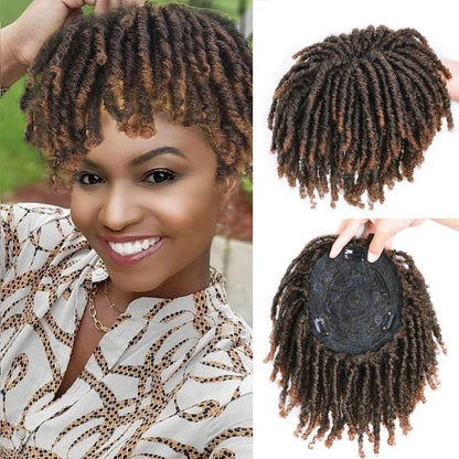 Short Crochet Synthetic Wig with Clips – Afro Braided Half Dreadlock Hair Extensions for Men & Women