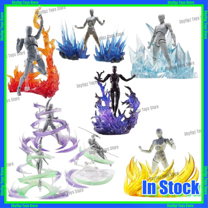 Whirlwind Flame & Ice Special Effects Model Stand — Luffy Figure DIY Accessories Movable Display Base