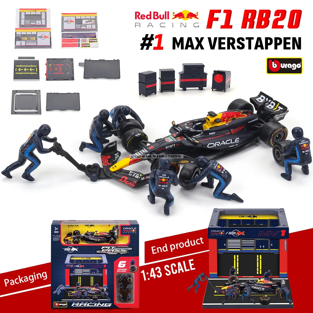 Bburago 1:43 2024 F1 Ferrari SF24 & RB20 Alloy Die-Cast Car Model – Luxury DIY Toy Series