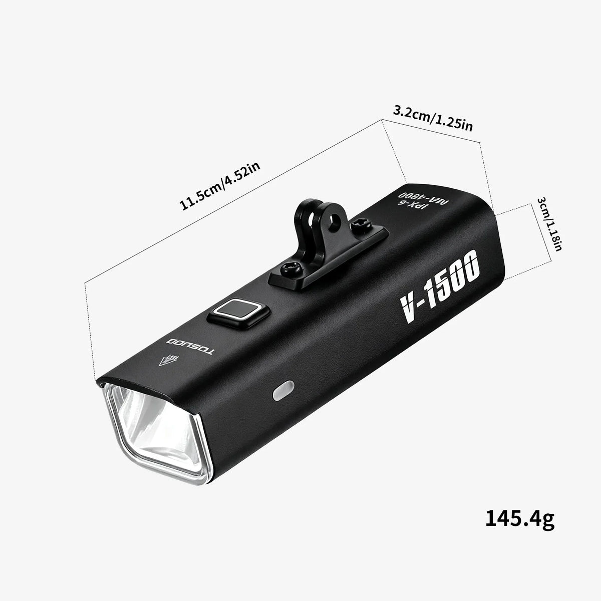 TOSUOD 1500-Lumen Bicycle Front Light - 4800mAh USB Rechargeable Splash-Resistant Cycling Lamp