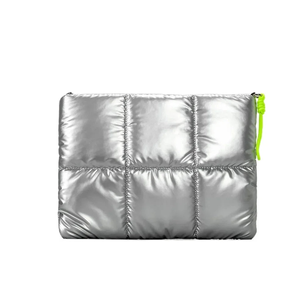 Trendy Puffy Cotton Laptop Bag 14 Inch — Waterproof, Shockproof Sleeve with Shoulder Strap for MacBook, Lenovo, Huawei