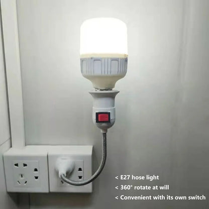 Convenient Lighting Solution: Direct Plug Swivel Lamp Head with E27 Large Screw Lamp Holder - Universal Hose Type with Switch for Versatile Use