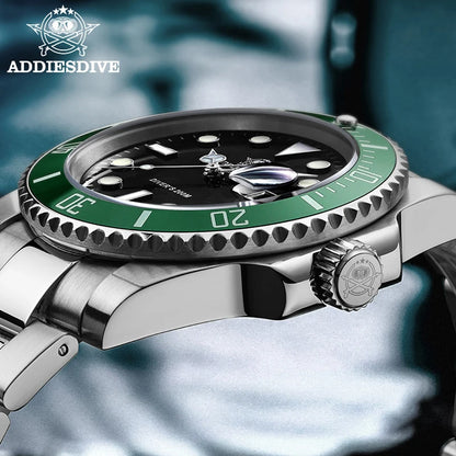 ADDIESDIVE Men's Stainless Steel Quartz Watch — Waterproof Business & Outdoor Sports Timepiece