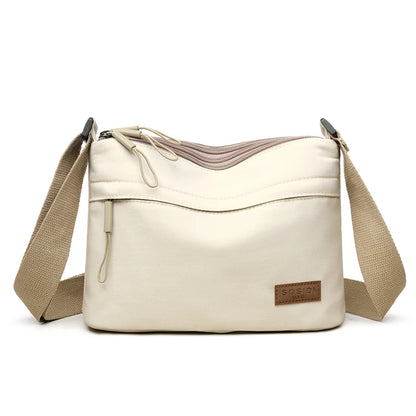 Women's Large Capacity Nylon Crossbody Bag - Spacious 3-Pocket Shoulder Purse for Shopping & Daily Use