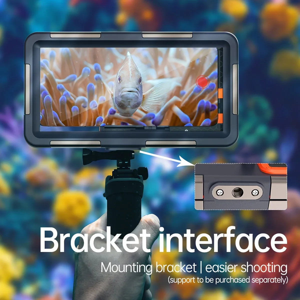 Waterproof Phone Case - 15m Diving Protective Housing with Lanyard for iPhone & Samsung Phones up to 6.8"