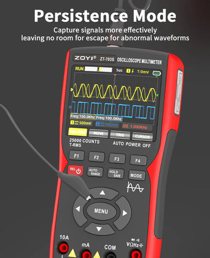 ZOYI 703S Handheld Oscilloscope Multimeter – Dual-Channel 3-in-1 Auto Repair Tool with Color Screen